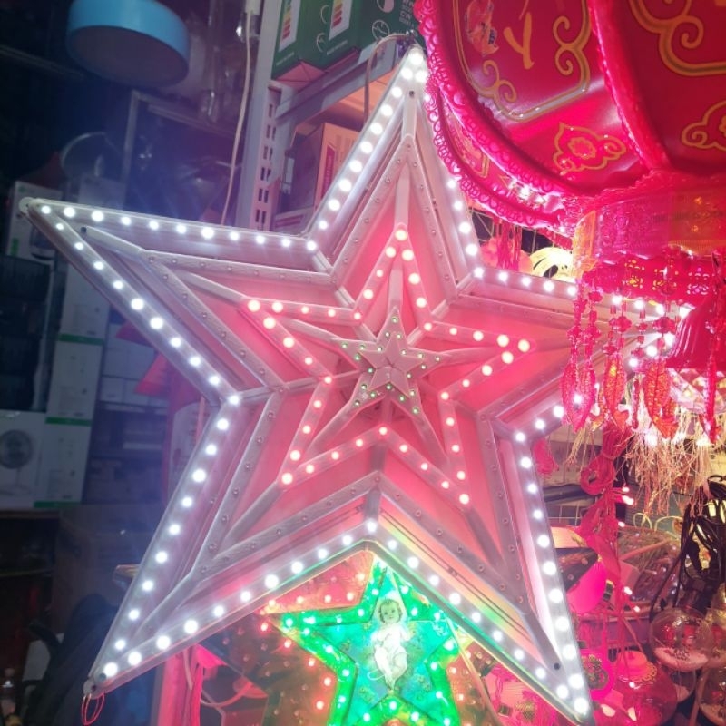 Đèn ngôi sao đỉnh trang trí noel kích thước 70cm