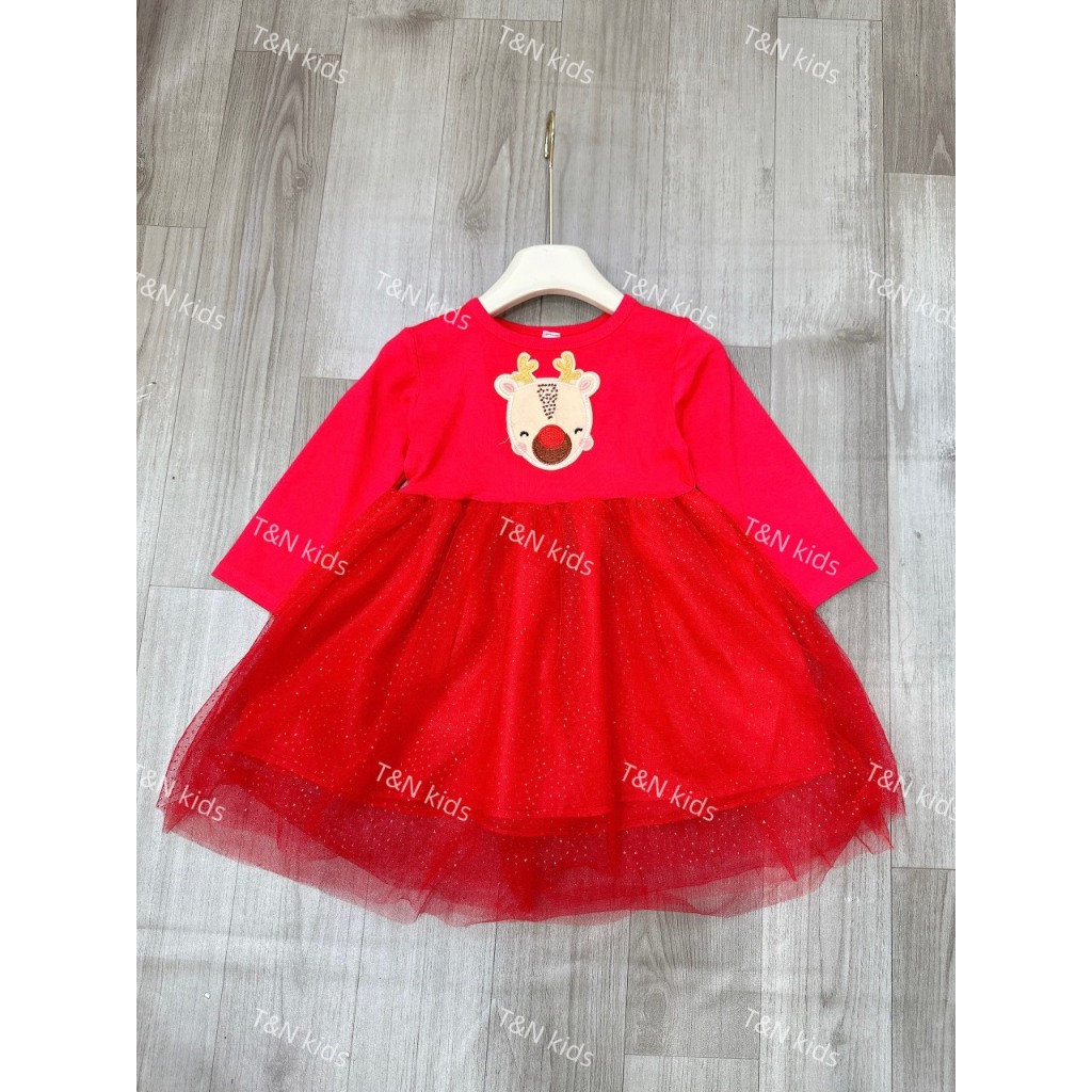 Váy bé gái - đầm noel dài tay mẫu mới mùa thu đông 2023