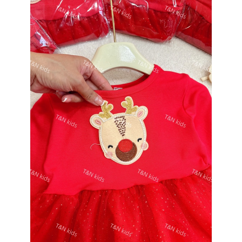 Váy bé gái - đầm noel dài tay mẫu mới mùa thu đông 2023