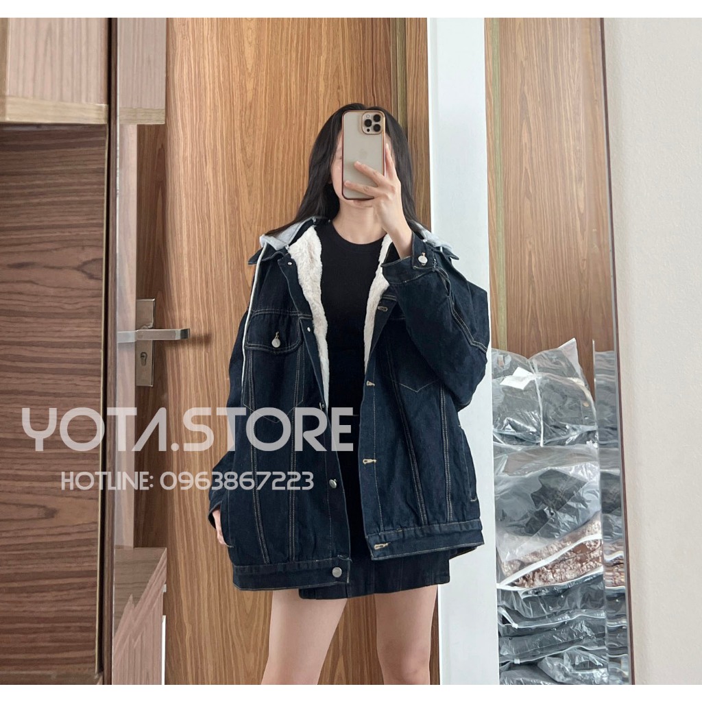 Áo khoác jeans mũ lót lông - G108