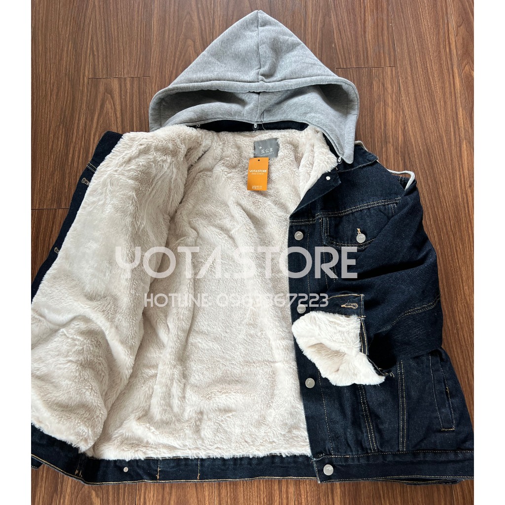 Áo khoác jeans mũ lót lông - G108