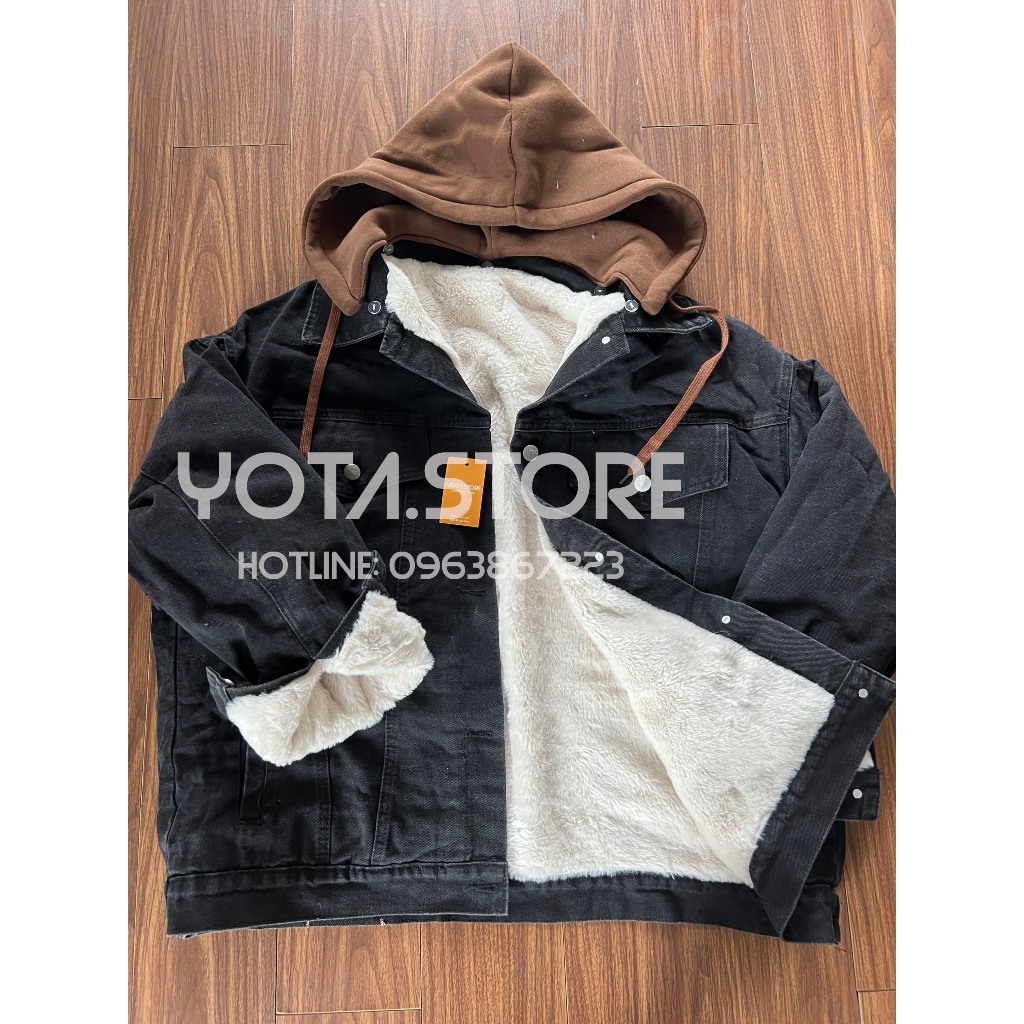 Áo khoác jeans mũ lót lông - G108