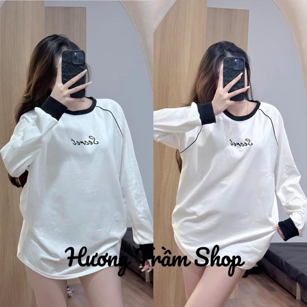 Áo thun dài tay 3158 - Thêu chữ Secret , Form 40-68kg , chất cotton khô