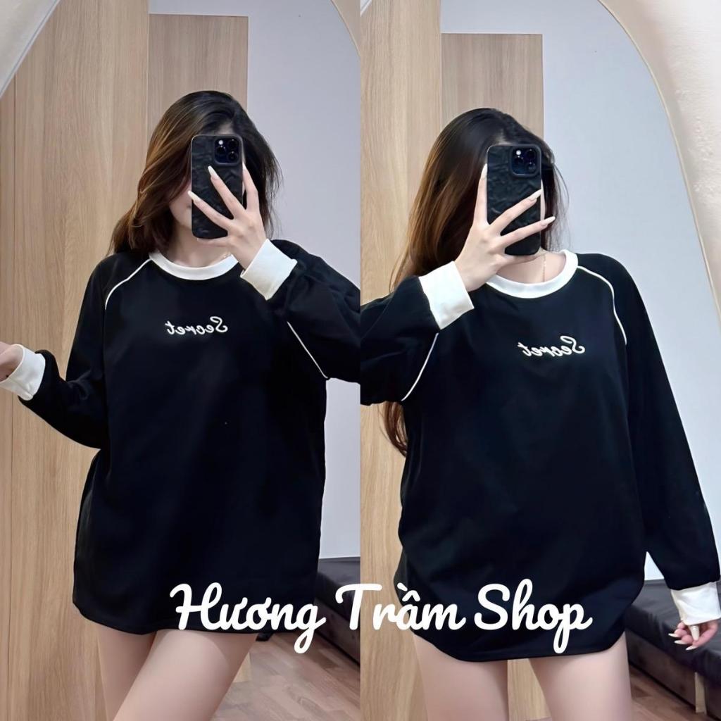 Áo thun dài tay 3158 - Thêu chữ Secret , Form 40-68kg , chất cotton khô
