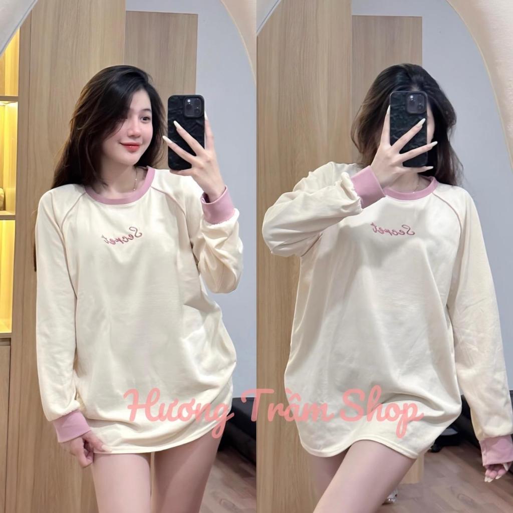 Áo thun dài tay 3158 - Thêu chữ Secret , Form 40-68kg , chất cotton khô