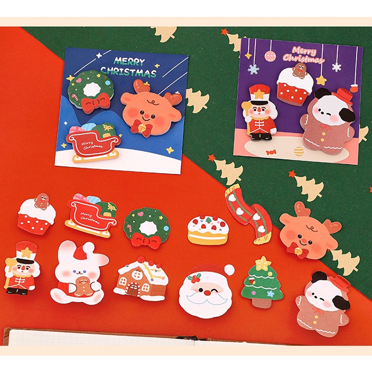 Giấy note mini cute, giấy ghi chú 3 chi tiết 60 tờ họa tiết noel
