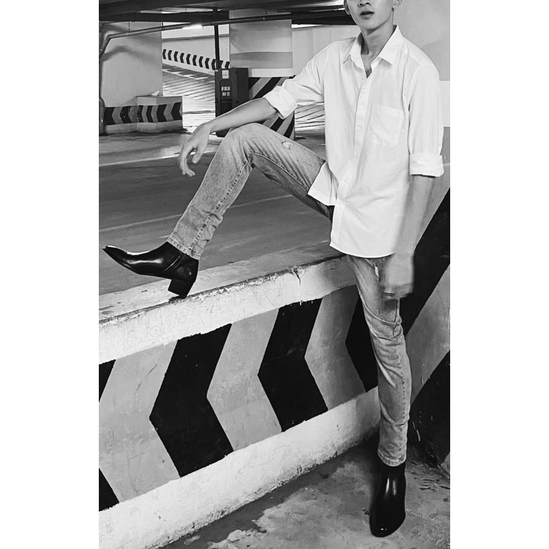 ZIP BOOTS Giày Bốt Nam Khóa Kéo YKK Da Bò Nhập Khẩu Bangladesh Đế Khâu Gót Gỗ Cao 5cm Chính Hãng - TDK Shoemaker