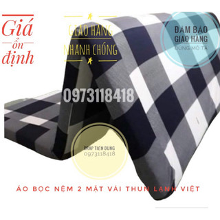 Áo bọc nệm thun lạnh việt 1m2,1m4,1m6,1m8 - Áo bọc nệm 2 mặt có khoá kéo
