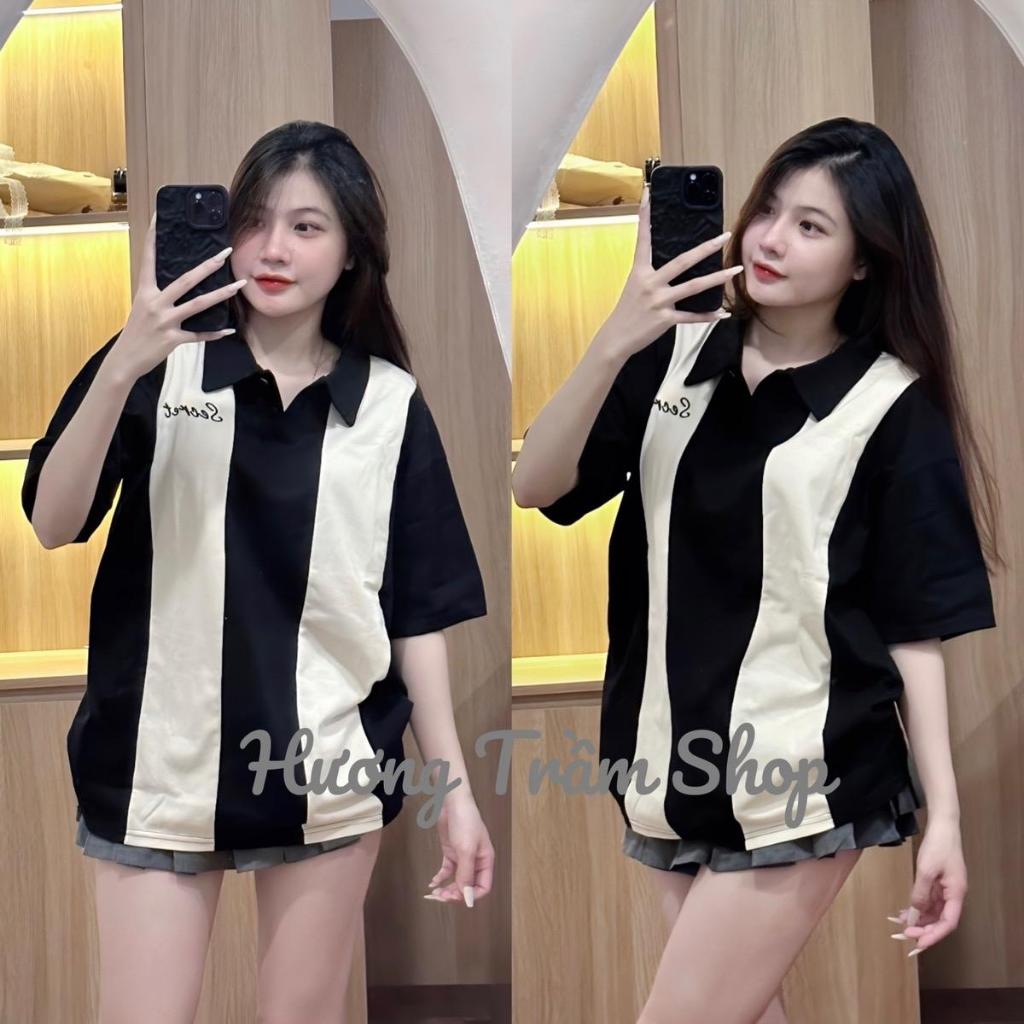 Áo PoLo cotton 3158 Sọc Dọc From 40-70KG - Phối Dọc