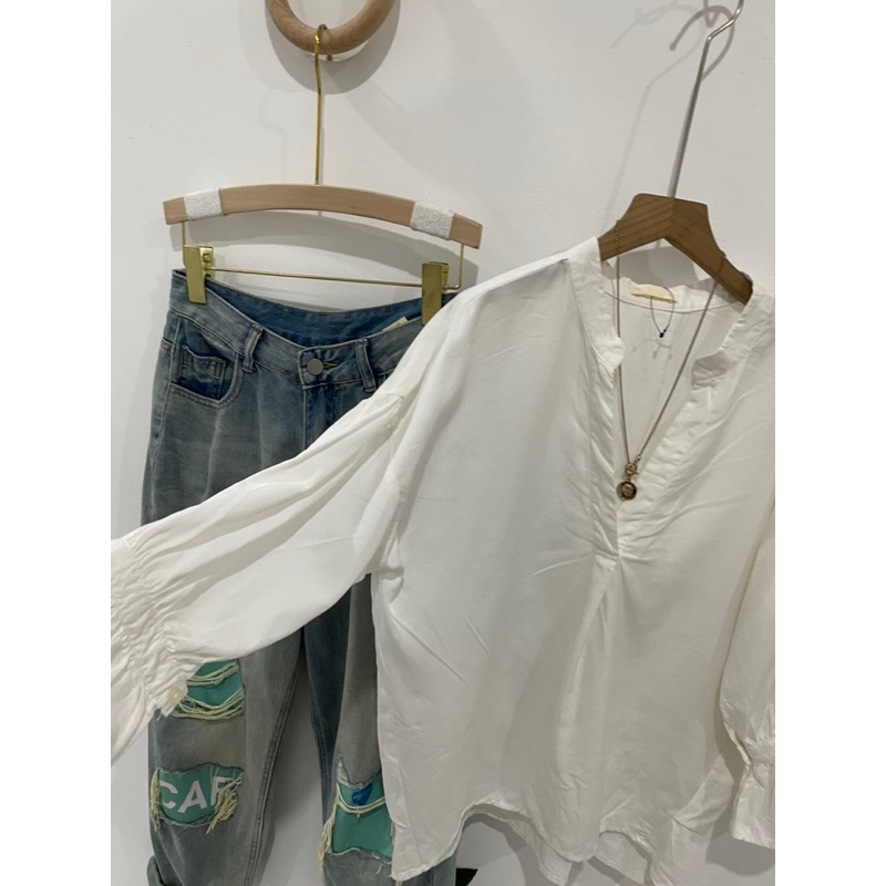 Áo sơ mi hiệu Earth Nhật tay loe newtag xịn xò