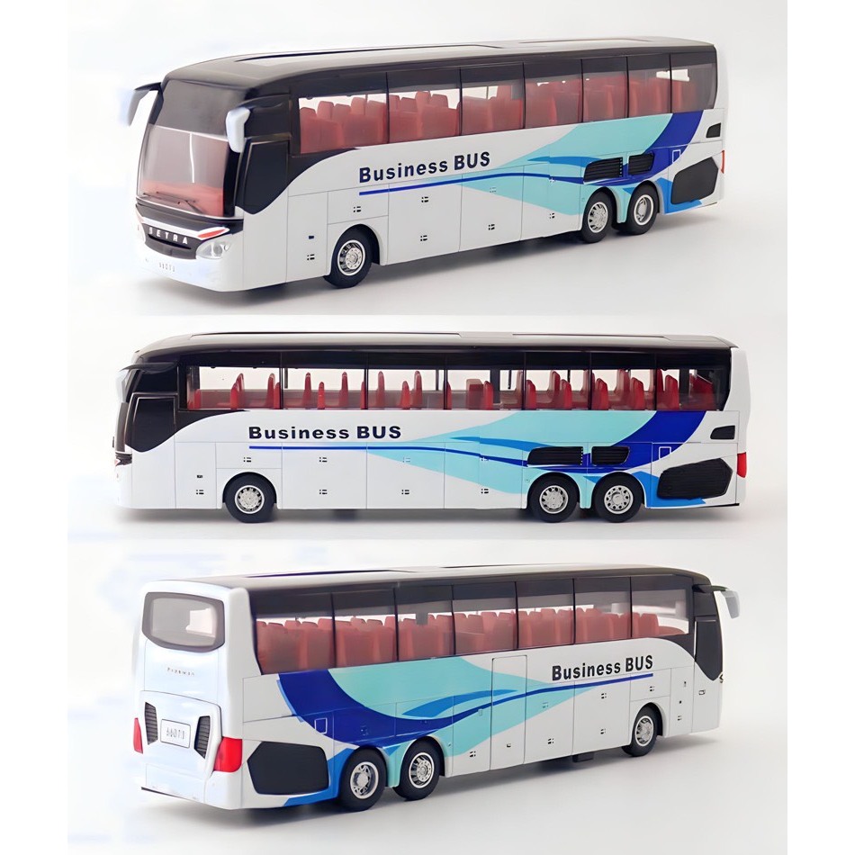 Mô hình tĩnh đồ chơi xe ô tô buýt chở khách Business Bus tỷ lệ 1:32 hợp kim mở được cửa, cốp và có đèn led giá siêu rẻ