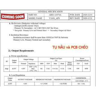 MẠCH NGUỒN 220V. 18V 6A  ( Loa samsung AH8113870B , AH8113871B , AH4400307C )
