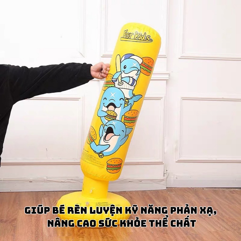 Bộ Đồ Chơi Boxing Bơm Hơi Có Kèm Bơm, Tự Động Cân Bằng, Đồ Chơi Cho Bé Vận Động