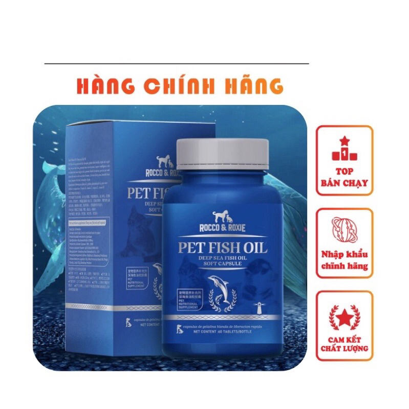 Viên dầu cá pet fish oil cho chó mèo