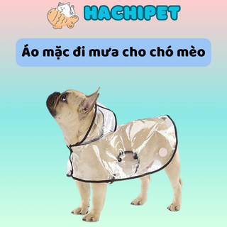 Áo đi mưa trong suốt cho chó mèo