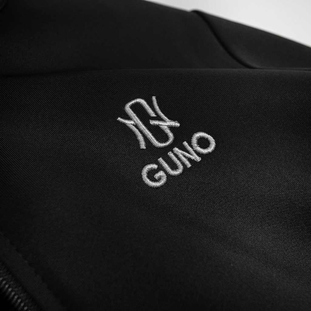 23DBNA02 Bộ đồ nỉ umi nam GUNO cổ bẻ tay 3 sọc ngắn, set thể thao thu đông thời trang hàng thethao.vnxk