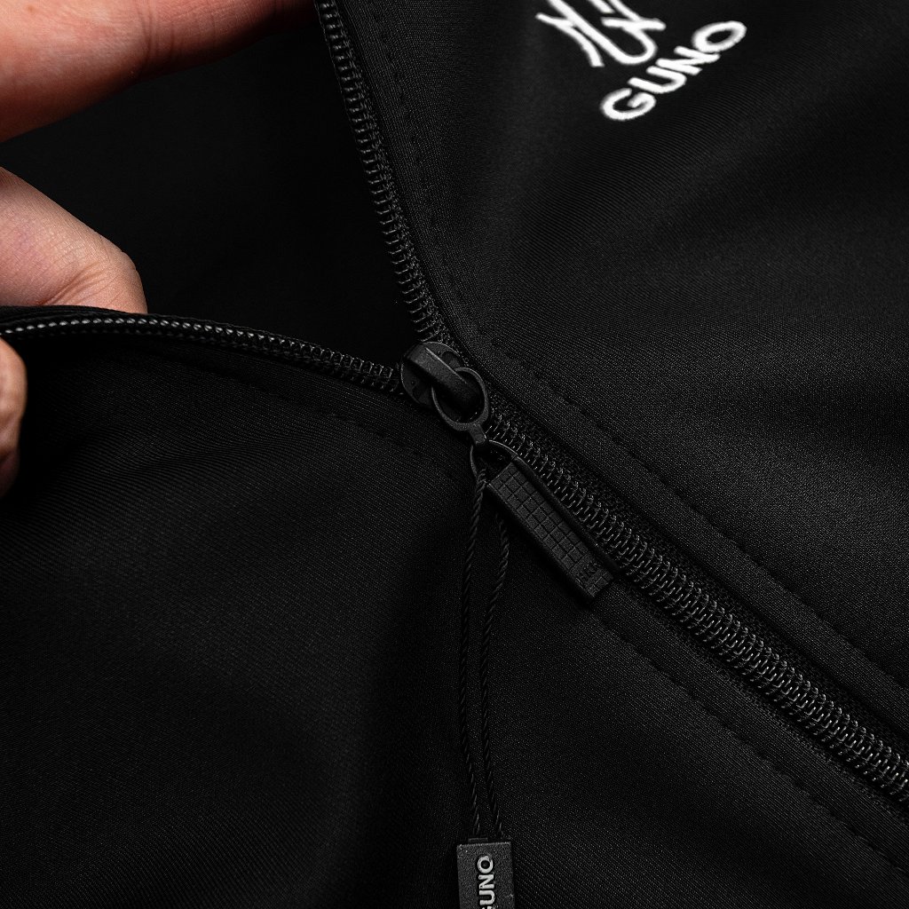 23DBNA02 Bộ đồ nỉ umi nam GUNO cổ bẻ tay 3 sọc ngắn, set thể thao thu đông thời trang hàng thethao.vnxk