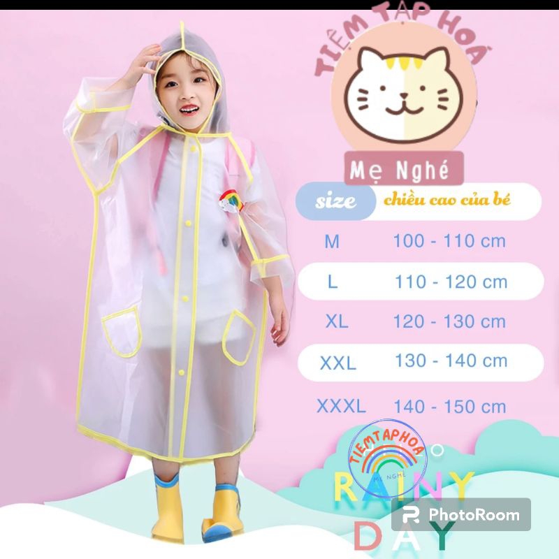 Áo Mưa Vui Vẻ  - Áo mưa trẻ em cao cấp, chất liệu EVA cho bé