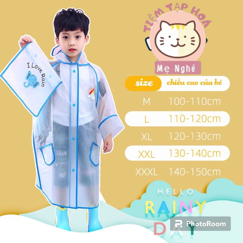 Áo Mưa Vui Vẻ  - Áo mưa trẻ em cao cấp, chất liệu EVA cho bé