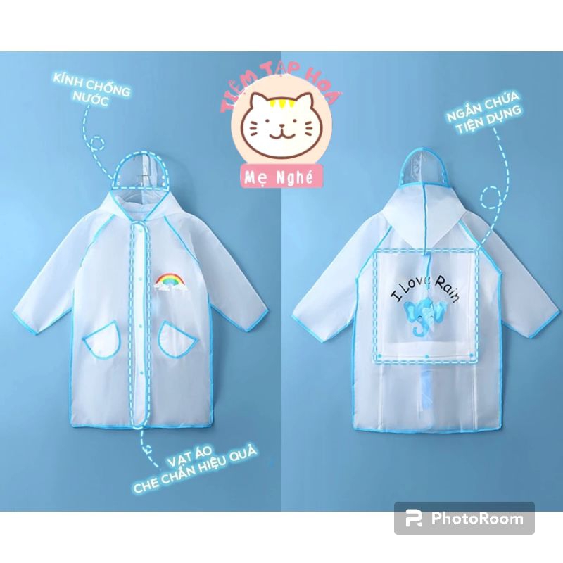 Áo Mưa Vui Vẻ  - Áo mưa trẻ em cao cấp, chất liệu EVA cho bé