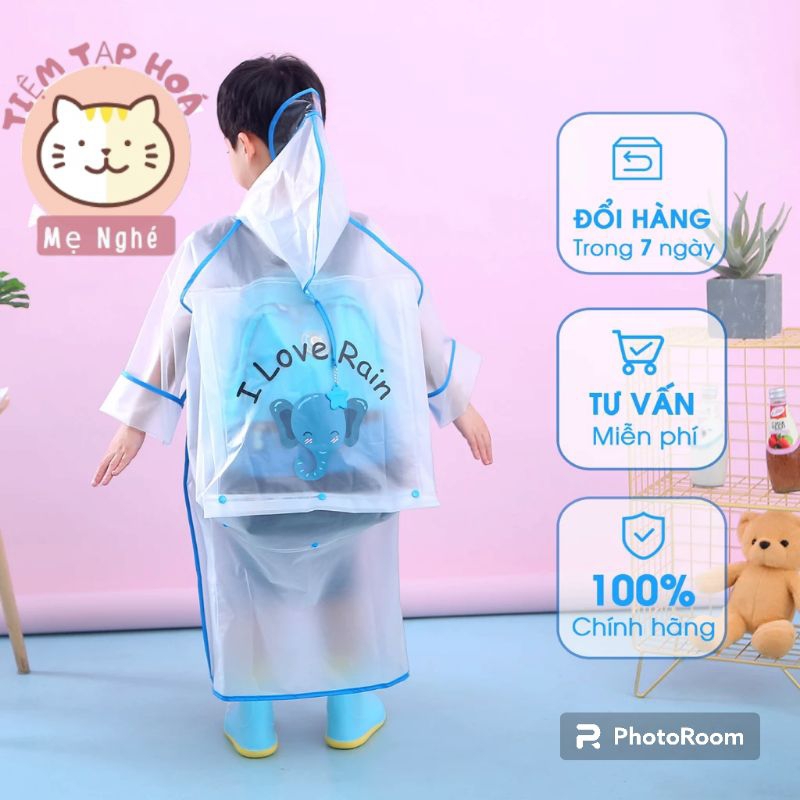 Áo Mưa Vui Vẻ  - Áo mưa trẻ em cao cấp, chất liệu EVA cho bé