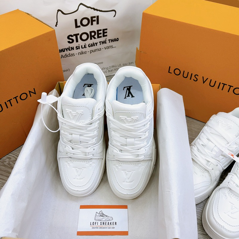 Giày LV Lois Vuitton Trainer White Nam nữ,Giày LV Louis Vuitton Full Box Trắng, Đế Tăng Chiều Cao,Full Box