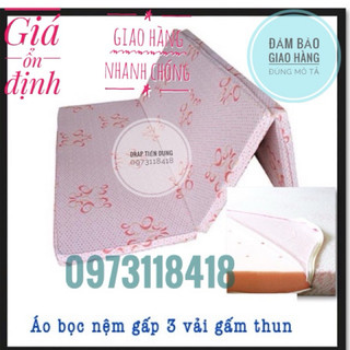 Áo bọc nệm gấp 3, nệm phẳng kích thước 1m,1m2,1m4,1m6,1m8 x 2m vải gấm dày - topper bảo vệ nệm