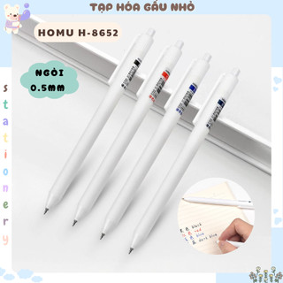 Bút gel homu trắng h8652 mực xanh, đỏ, đen
