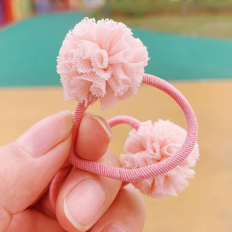 Kẹp và cột tóc vải voan đính nơ phiên bản Hàn Quốc cho bé