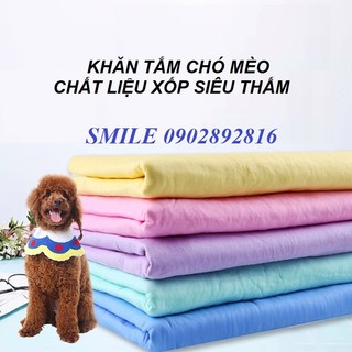  Khăn tắm thú cưng siêu thấm hút, kích thước 66x43cm và 43x32cm chất liệu vải xốp siêu thấm