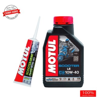 Combo nhớt Motul Scooter Le 10W40 + Hộp số motul 120ML