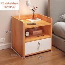 Tủ đầu giường gỗ 1 ngăn có ngăn kéo, tủ đầu giường có khóa đa năng