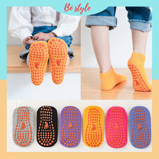 Tất chống trơn cho bé 1 tuổi đến 12 tuổi tất bé gái vớ bé trai tất trẻ em chống trượt cotton không xù T01