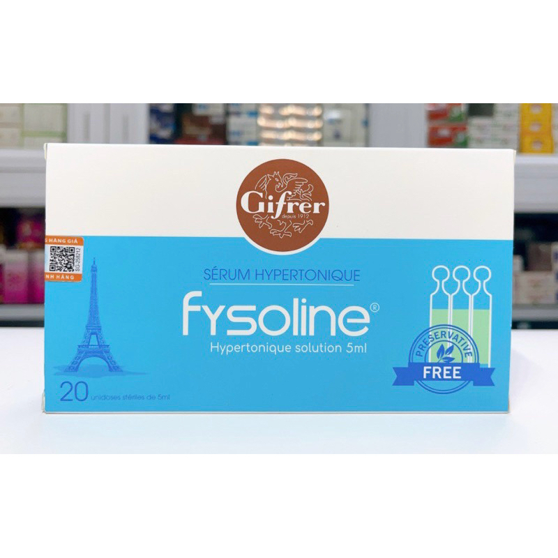 Hộp Xanh / Nước muối ưu trương Fysoline - chuyên hỗ trợ giảm nghẹt mũi cho bé - Hàng Pháp SHC