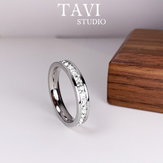 Nhẫn Bạc 925 Đính Đá Zircon Thời Trang Tavi Studio Cho Nam Và Nữ Sang Trọng - Nhẫn Cặp Bluling BN