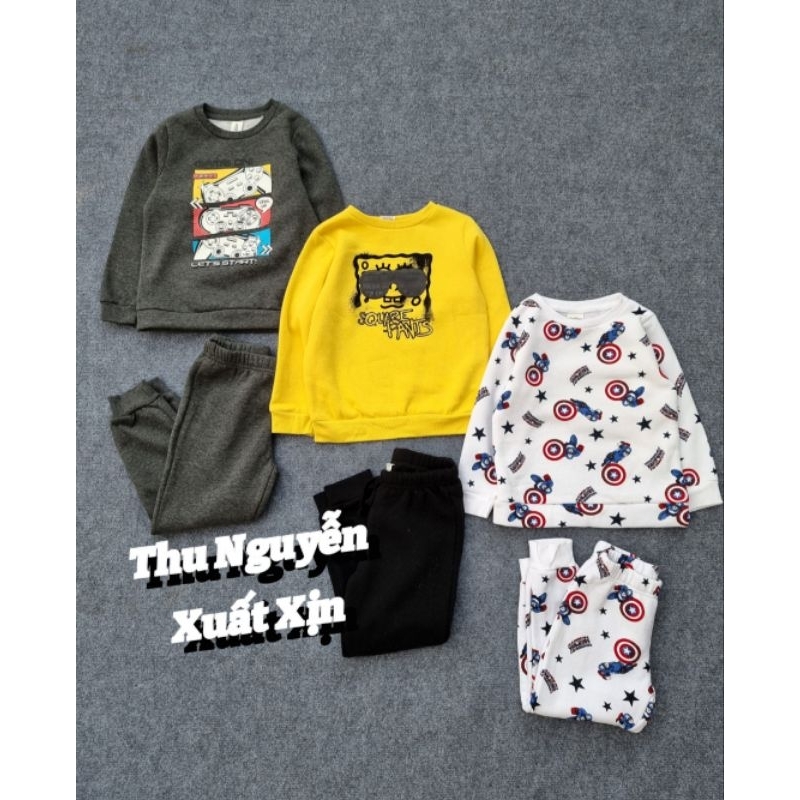 Bộ nỉ Delta nhiều hình bé trai