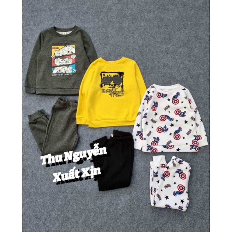 Bộ nỉ Delta nhiều hình bé trai