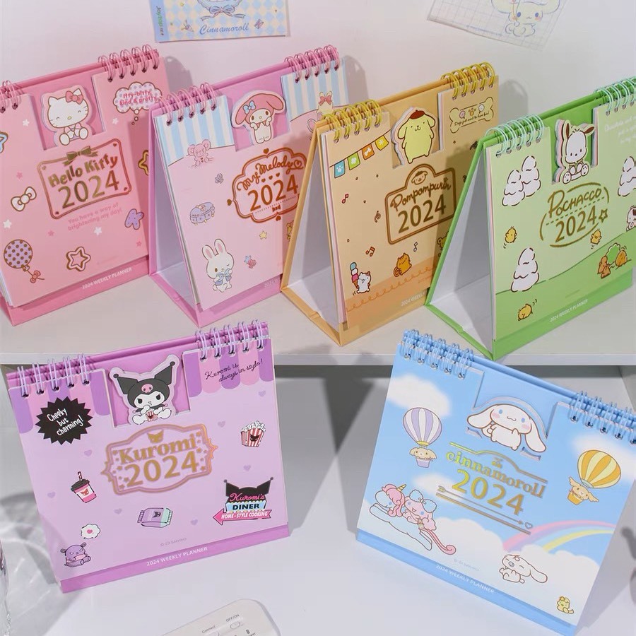 Lịch Để Bàn 2024 Nhân Vật Hoạt Hình Đáng Yêu Kuromi Melody Cinnamoroll