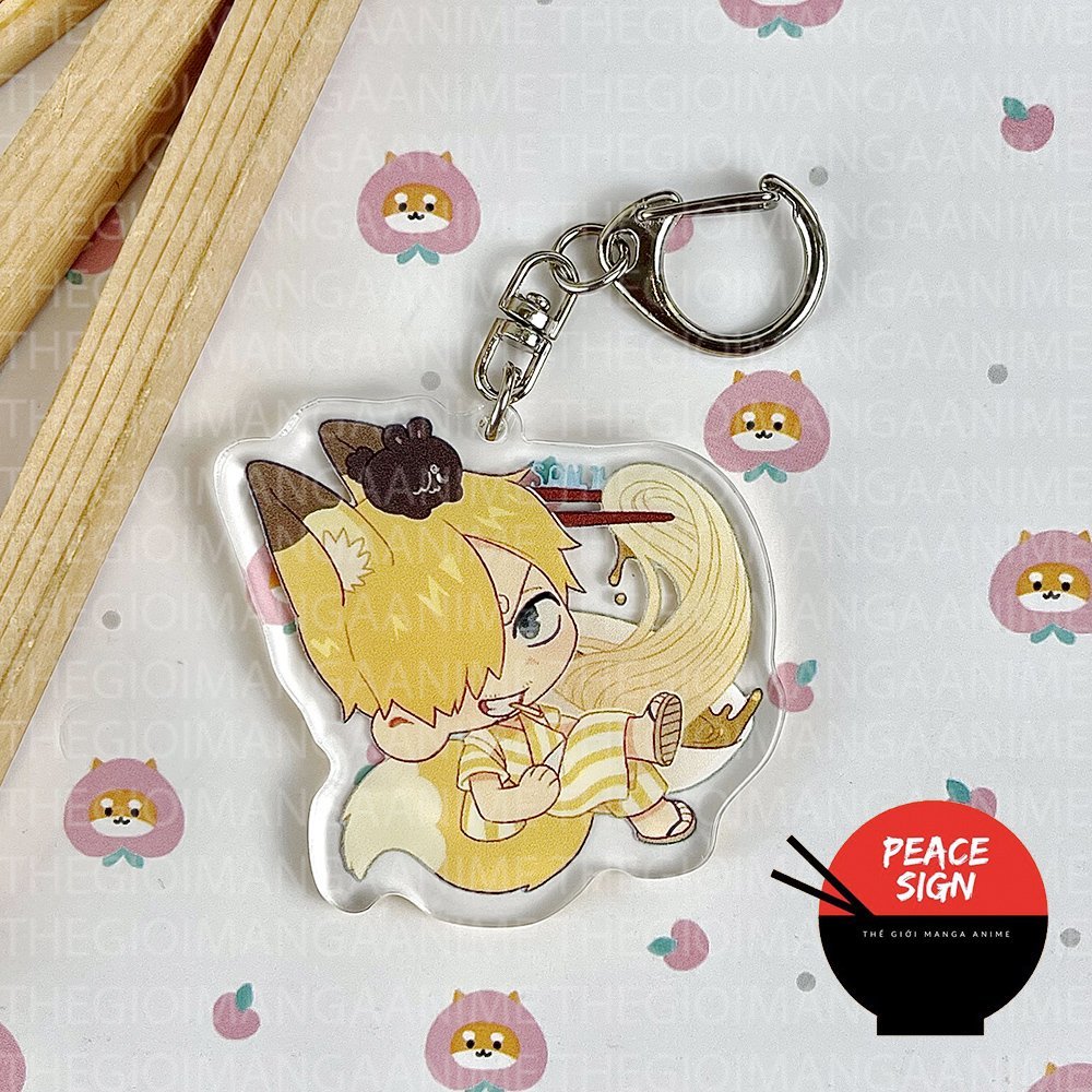 Móc khóa ONE PIECE ĐẢO HẢI TẶC ver TAI THÚ ĐỒ ĂN in hình anime chibi mica trong acrylic dễ thương zoro sanji luffy law