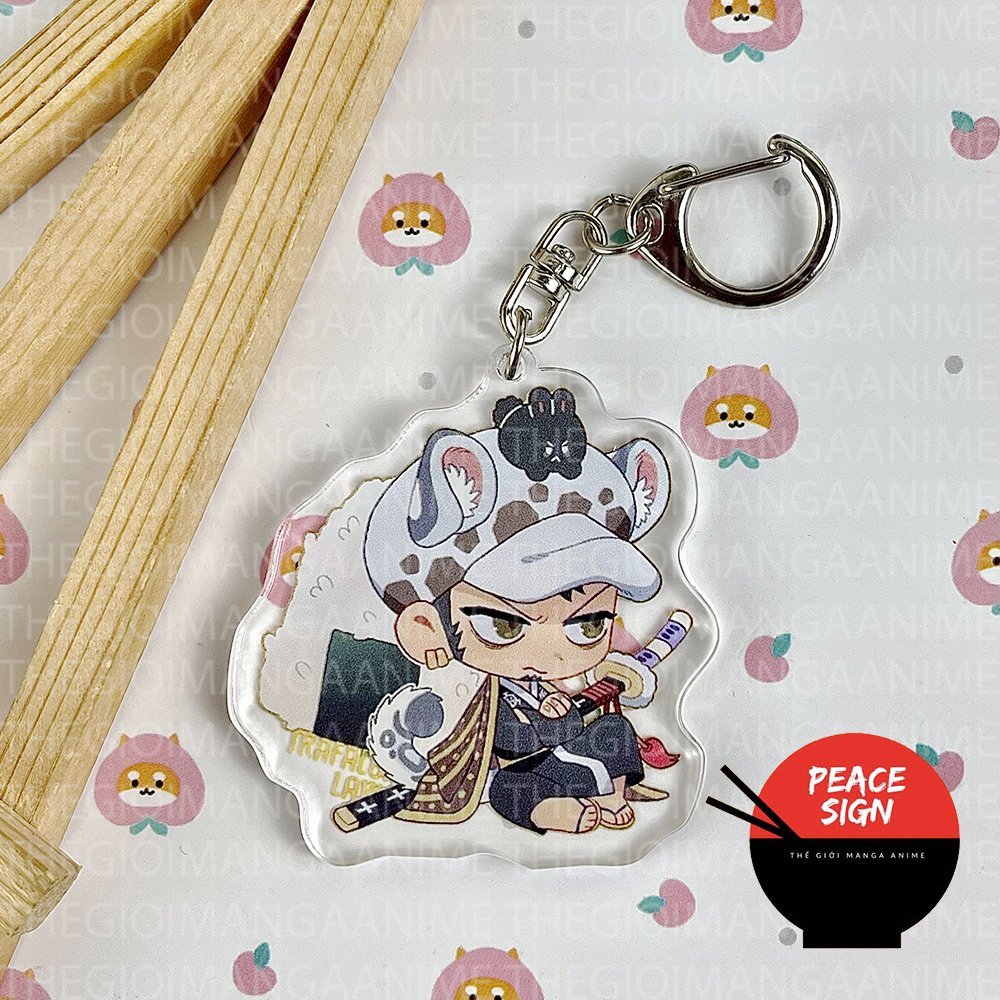 Móc khóa ONE PIECE ĐẢO HẢI TẶC ver TAI THÚ ĐỒ ĂN in hình anime chibi mica trong acrylic dễ thương zoro sanji luffy law