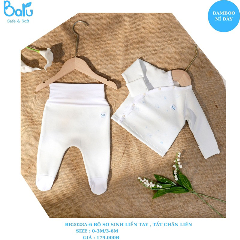 Baru - Bộ sơ sinh liền tay tất chân liền
