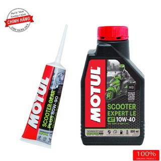 Combo nhớt Motul Scooter Expert le 10W40 + Hộp số Motul 120ml
