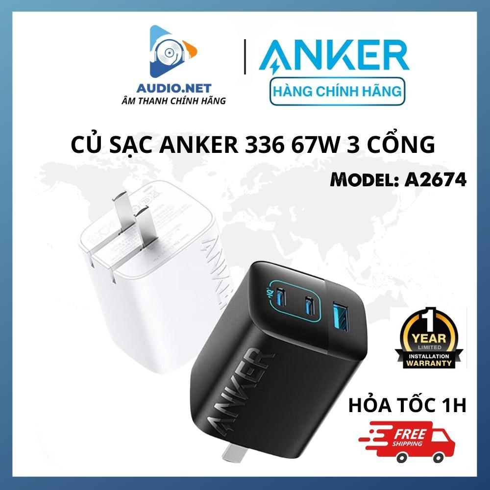 Củ Sạc Anker A2674 (336) 67W 3 Cổng 2C+1A PD/PPS/QC3.0 - Bảo hành 12 tháng.