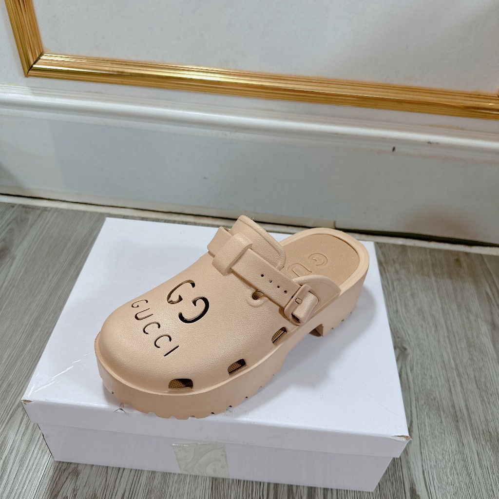 Dép sục GC đế 5cm mũi tròn siêu nhẹ chuẩn qc