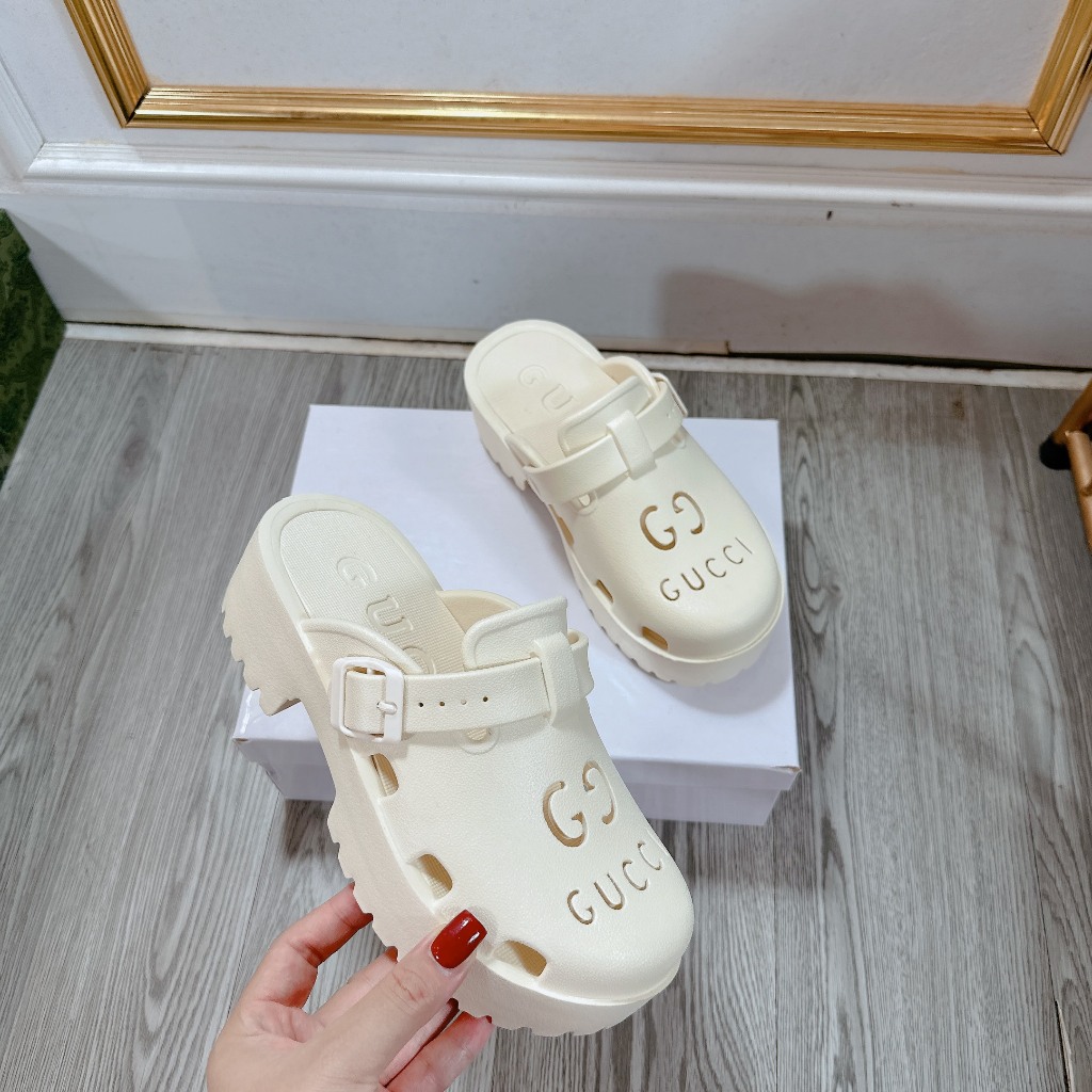 Dép sục GC đế 5cm mũi tròn siêu nhẹ chuẩn qc