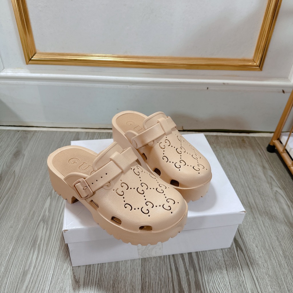 Dép sục GC đế 5cm mũi tròn siêu nhẹ chuẩn qc