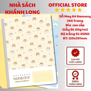 Sổ may gáy a4 hamony 200 trang bìa cao cấp