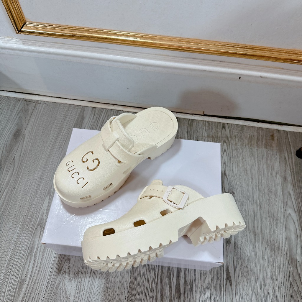 Dép sục GC đế 5cm mũi tròn siêu nhẹ chuẩn qc