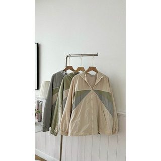 Áo khoác dù phối sọc chéo - Tyribee Clothing