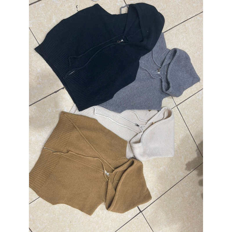 Áo Gile Len mũ kéo khoá cho nữ, hàng loại 1 Quảng Châu chất len dầy mịn + kèm video và ảnh cận chất